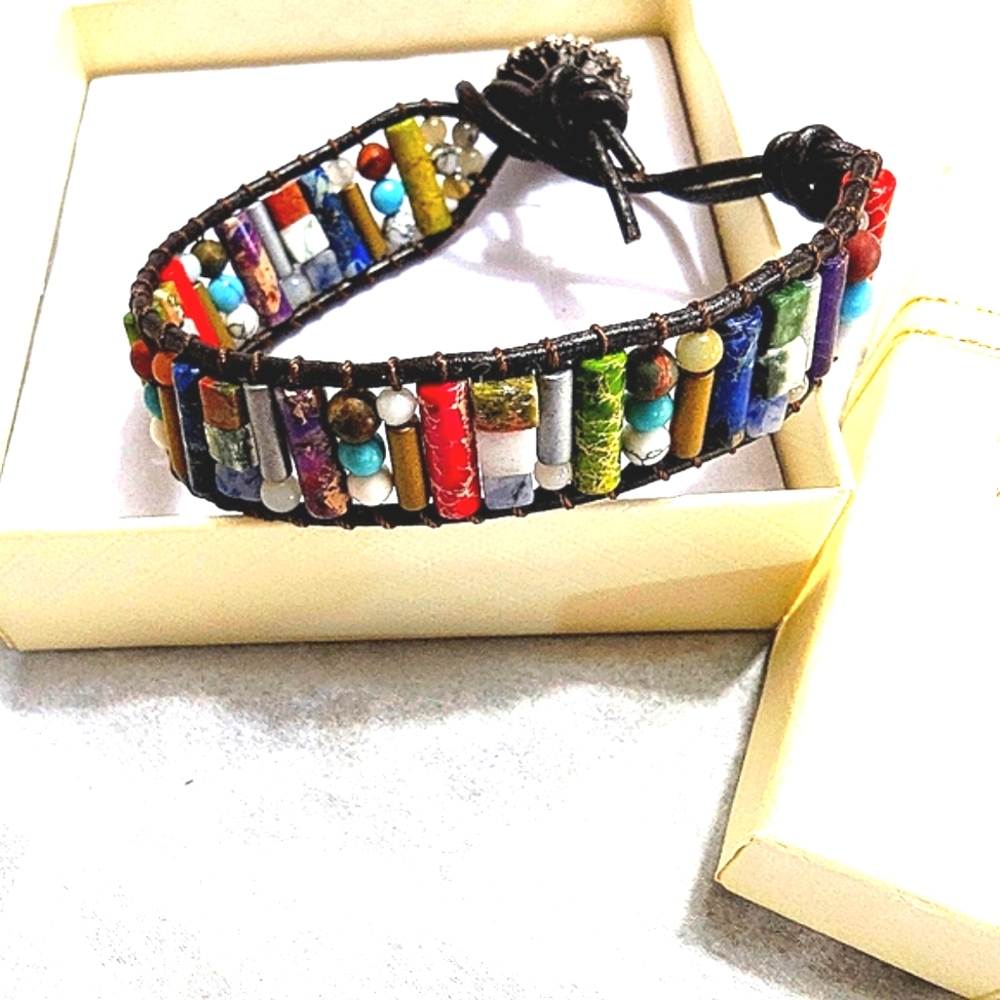Stone Bracelet Chakra Stone Jewelry Men Womens Gift Crystal Stone Jewelry